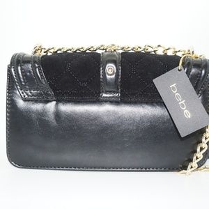 Sac Bebe Crossbody Noir - Taille Moyenne, Style Cocktail, Chaîne Et Bandoulière